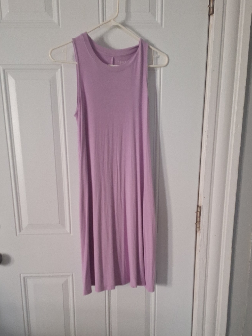 Time and Tru Lavender Sleeveless Swing Dress with side pockets.